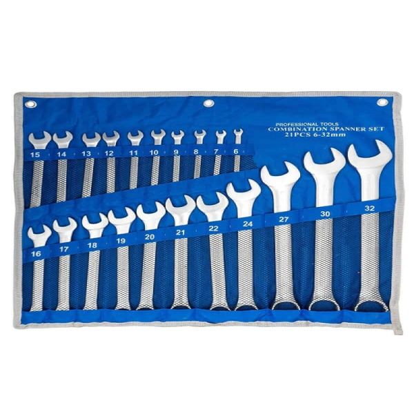 ست آچار 21 عددی یکسر تخت و رینگی 6تا32 یوفی مدل BX2100