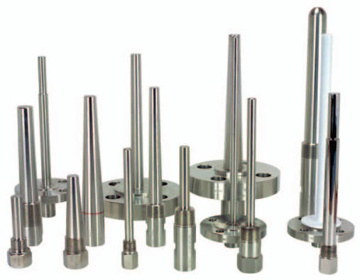 8. ترموول‌ها Thermowells nuova fima تجهیزات محافظ سنسورهای دما. انواع: Welded Thermowells Bar Stock Thermowells Tapered Thermowells Stepped Thermowells کاربرد: حفاظت از سنسور دما خطوط بخار خطوط فرآیندی ویژگی‌ها: مقاومت در برابر فشار مقاومت در برابر ارتعاش قابلیت ساخت از استنلس استیل و آلیاژهای خاص